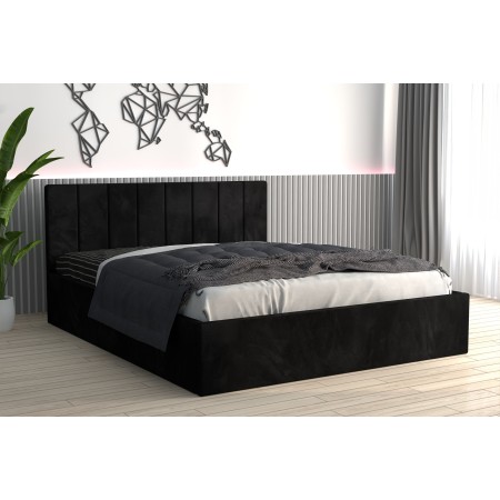 Pat Tapitat Oliver Negru Catifea Premium