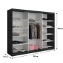 Dresing Smart 250 Gri cu Oglinda si Usi Albe
