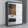 Dresing Smart 150 Gri cu Oglinda si Usi Albe