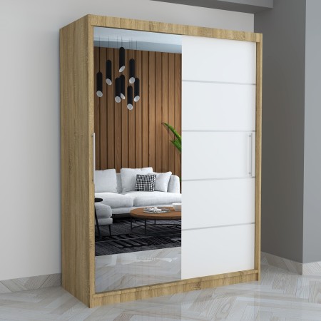 Dresing Smart 150 Sonoma cu Oglinda si Usi Albe