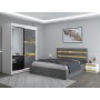 Dormitor ATENA Gri Dressing Tapitat 150 Si Pat Cu 2 Noptiere