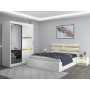 Dormitor ATENA Alb Dressing Tapitat 150 Si Pat Cu 2 Noptiere