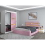 Dormitor ATENA Roz Dressing Tapitat 150 Si Pat Cu 2 Noptiere