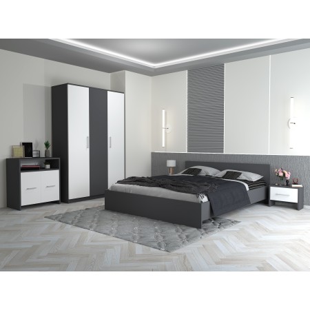 Dormitor Eva Gri cu Comoda