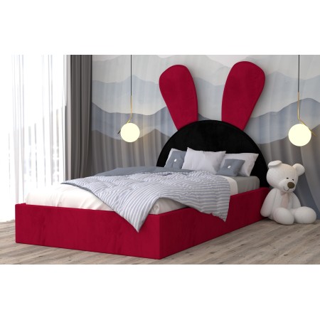 Pat Tapitat RILA Negru Cu Rosu Catifea Premium