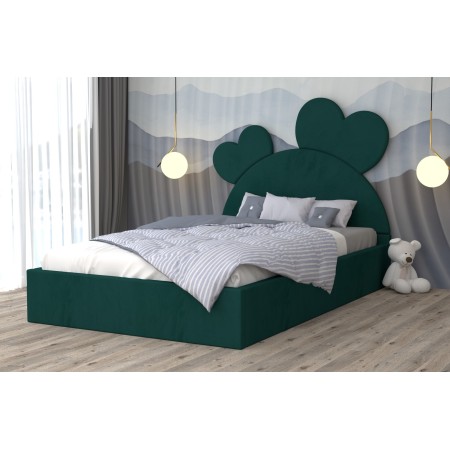 Pat Tapitat INIMIOARA Verde Catifea Premium