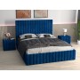 Pat Melania Albastru Catifea Premium cu Noptiere Tapitate