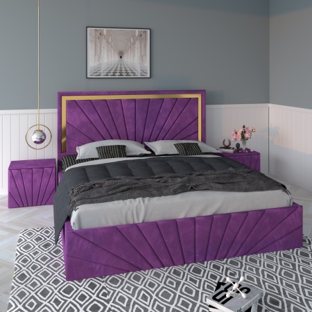 Pat Tapitat NOVA Mov Cu 2 Noptiere Tapitate