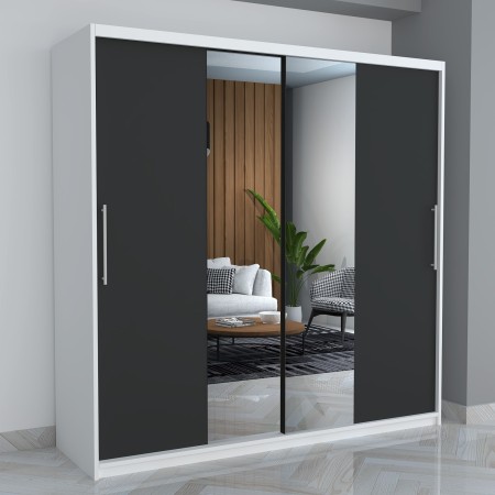 Dresing Smart 200 Alb cu Oglinda si Usi Gri