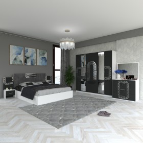 Dormitor Monaco Gri cu Dulap 6 usi