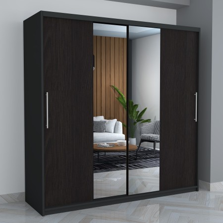 Dresing Smart 200 Gri cu Oglinda  si Usi Wenge