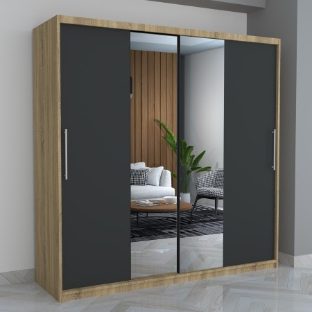 Dresing Smart 200 Sonoma cu Oglinda si Usi Gri