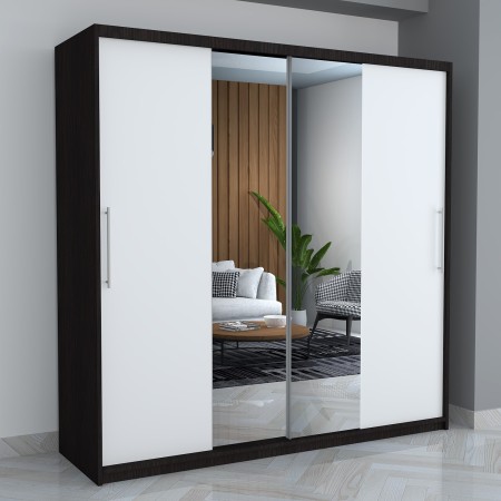 Dresing Smart 200 Wenge cu Oglinda si Usi Albe