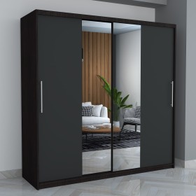 Dresing Smart 200 Wenge cu Oglinda si Usi Gri