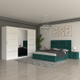 Dormitor REGAL Verde Cu Dressing 250 Si 2 Noptiere Tapitate