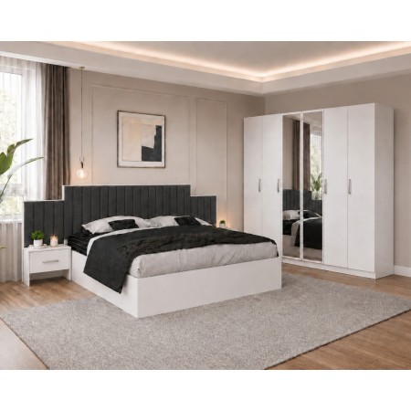 Dormitor Paris Gri Fara Comoda