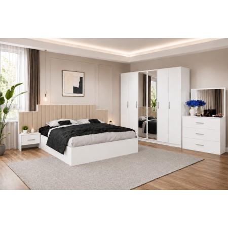 Dormitor PARIS Crem 5 Piese