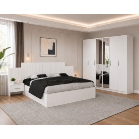 Dormitor PARIS Alb Fara Comoda