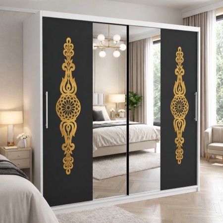 Dressing AMIRA Gold 200 cm Alb Cu Usi Gri