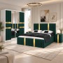 Dormitor LUXOR Gold VERDE 4 Piese Catifea Premium