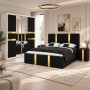 Dormitor LUXOR Gold NEGRU 4 Piese Catifea Premium