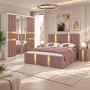 Dormitor LUXOR Gold ROZ 4 Piese Catifea Premium