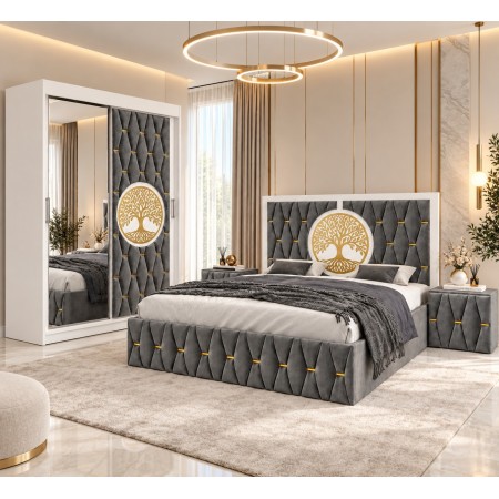 Dormitor EDEN Gri Catifea Premium