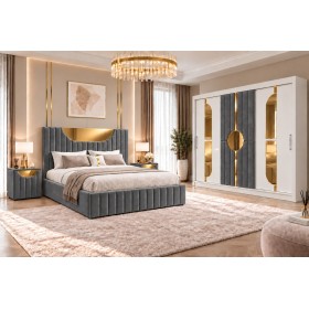 Dormitor SELENA Gri 4 Piese Premium