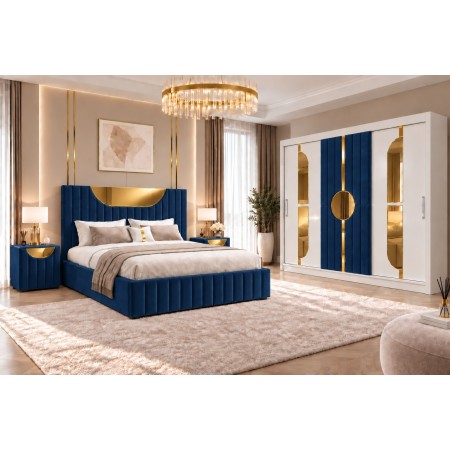 Dormitor SELENA Albastru 4 Piese Premium