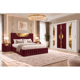 Dormitor SELENA Visiniu 4 Piese Premium
