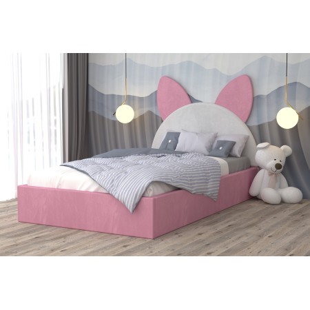 Pat Tapitat Kitty Roz Alb cu Catifea Premium