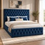 Pat Tapitat VICTORIA Chesterfield ALBASTRU