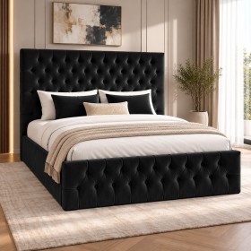 Pat Tapitat VICTORIA Chesterfield NEGRU