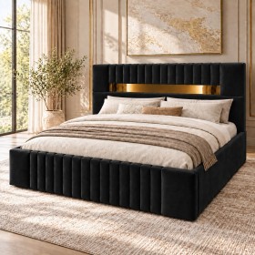 Pat Tapitat MAYA NEGRU Catifea Premium