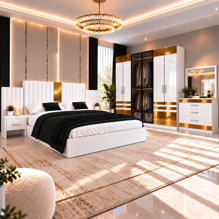 Dormitor PIANO Gold 5 Piese