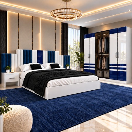 Dormitor PIANO Blue 4 Piese