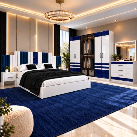 Dormitor PIANO Blue 5 Piese