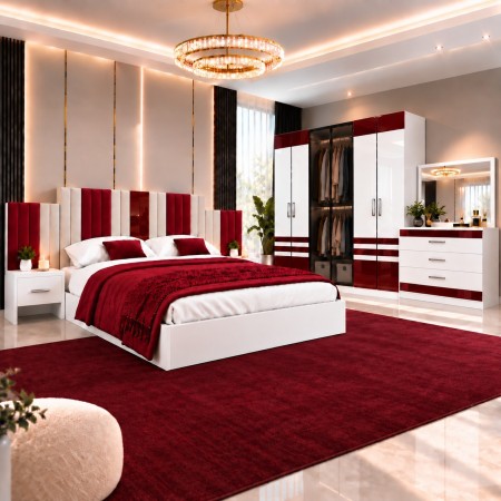 Dormitor PIANO Red 5 Piese