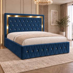 Pat Tapitat SIENA Gold ALBASTRU Catifea Premium
