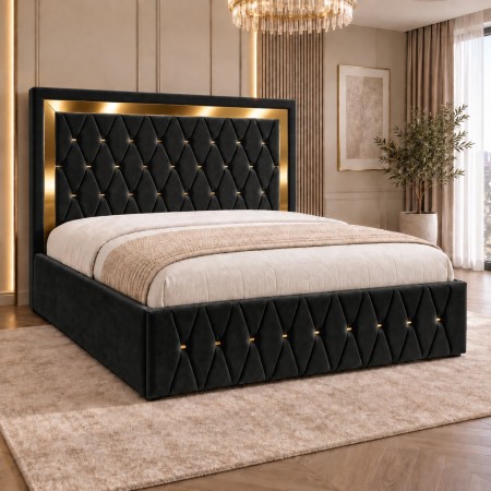 Pat Tapitat SIENA Gold NEGRU Catifea Premium