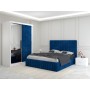 Dormitor Melania Albastru cu Dressing Tapitat