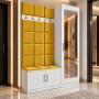 Cuier Tapitat REGAL PLUS Galben Cu Oglinda