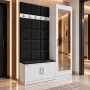 Cuier Tapitat REGAL PLUS Negru Cu Oglinda