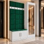 Cuier Tapitat REGAL PLUS Verde Cu Oglinda