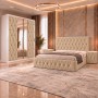 Dormitor ANA CREM Cu Dressing Tapitat 200cm
