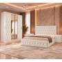 Dormitor ANA ALB Cu Dressing Tapitat 200cm