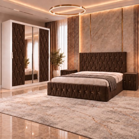 Dormitor ANA MARO Cu Dressing Tapitat 200cm