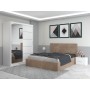 Dormitor Daniel Crem cu Dressing 150 si Pat Tapitat Cu 2 Noptiere