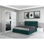 Dormitor Daniel Verde cu Dressing 150 si Pat Tapitat Cu 2 Noptiere