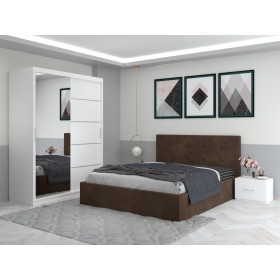 Dormitor Daniel Maro cu Dressing 150 si Pat Tapitat Cu 2 Noptiere